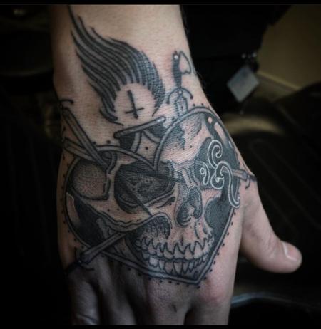 Tattoos - Billy Williams Sacred Heart and Skull - 141016
